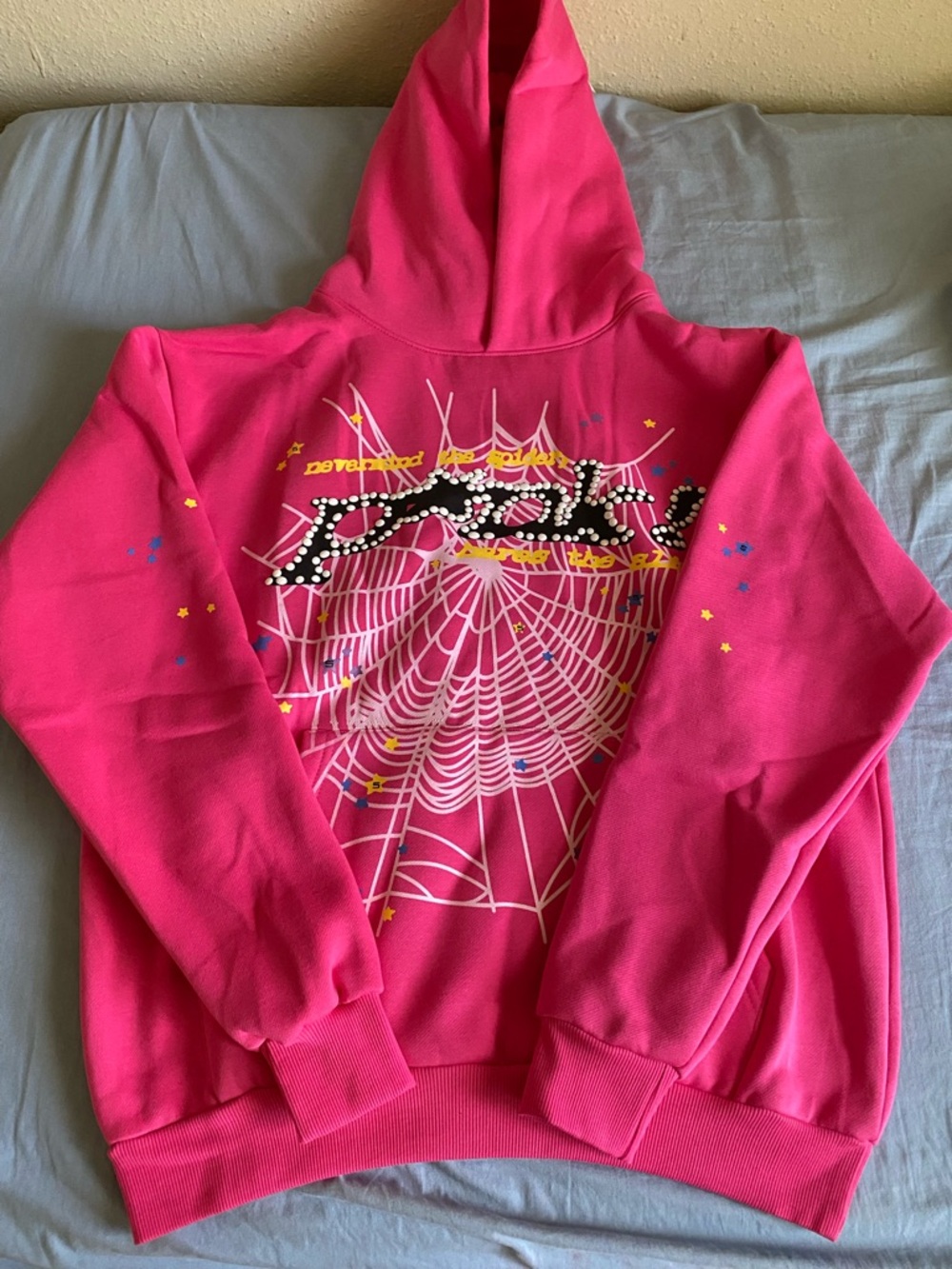 Pink spider hoodie.